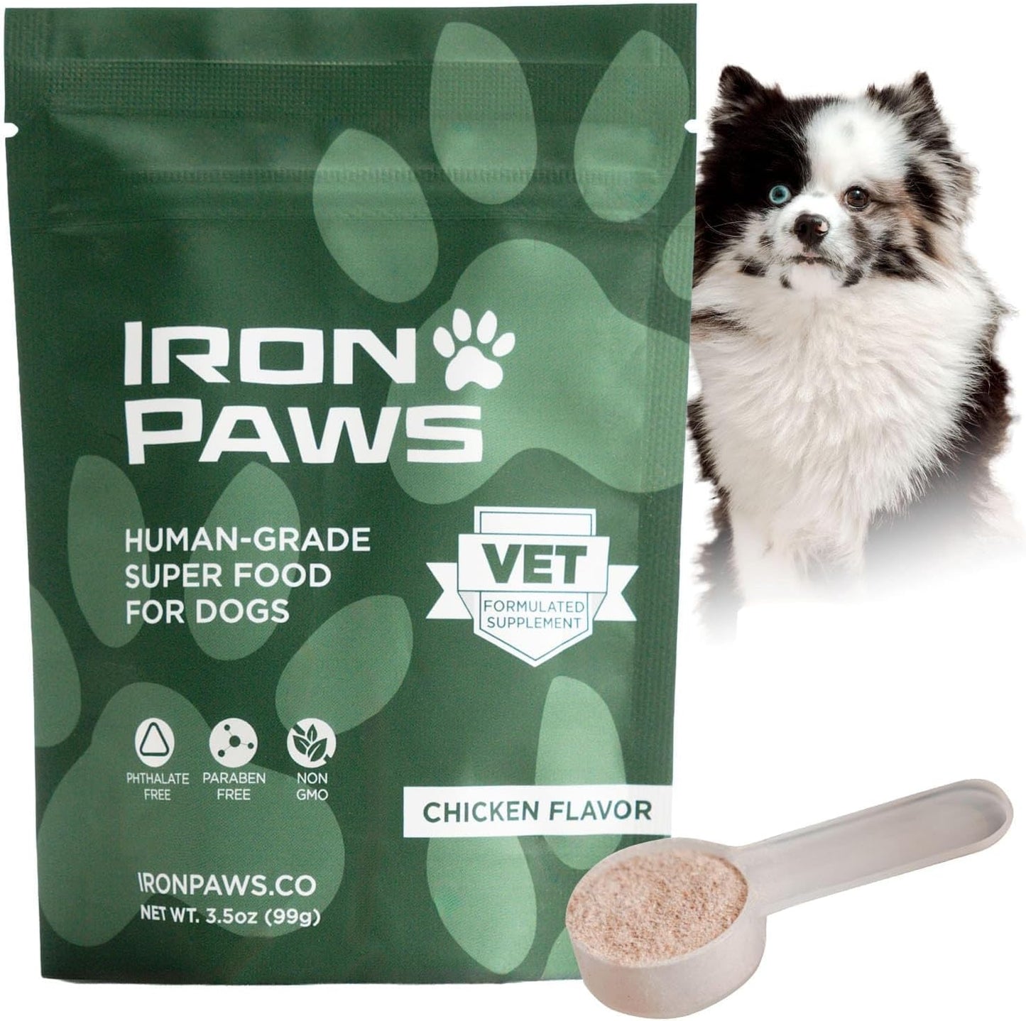 Iron Paws Human-Grade Superfood Greens Powder for Dogs